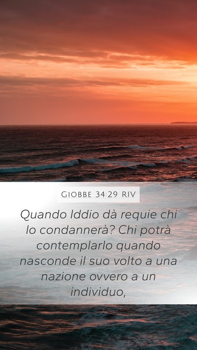 Giobbe 34:29 RIV Bible Verse Image