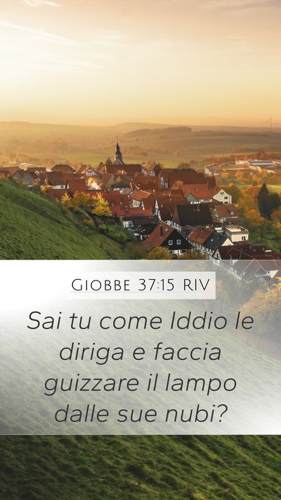 Giobbe 37:15 RIV Mobile Phone Wallpaper - Sai tu come Iddio le diriga e faccia guizzare il - Mobile Bible Verse Wallpaper