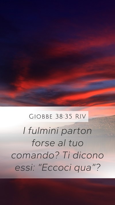 Giobbe 38:35 RIV Mobile Phone Wallpaper - I fulmini parton forse al tuo comando? Ti dicono - Mobile Bible Verse Wallpaper