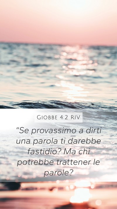 Giobbe 4:2 RIV Bible Verse Image