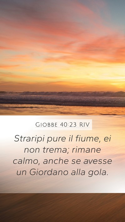 Giobbe 40:23 RIV Mobile Phone Wallpaper - Straripi pure il fiume, ei non trema; rimane - Mobile Bible Verse Wallpaper