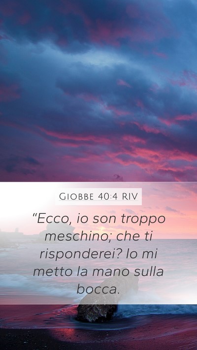 Giobbe 40:4 RIV Bible Verse Image