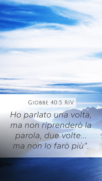 Giobbe 40:5 RIV Bible Verse Image