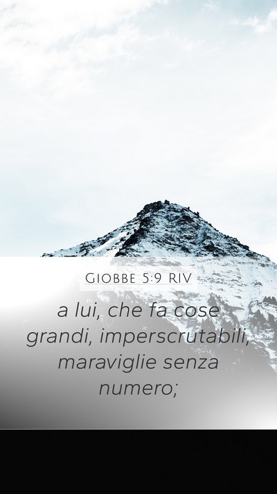 Giobbe 5:9 RIV Bible Verse Image