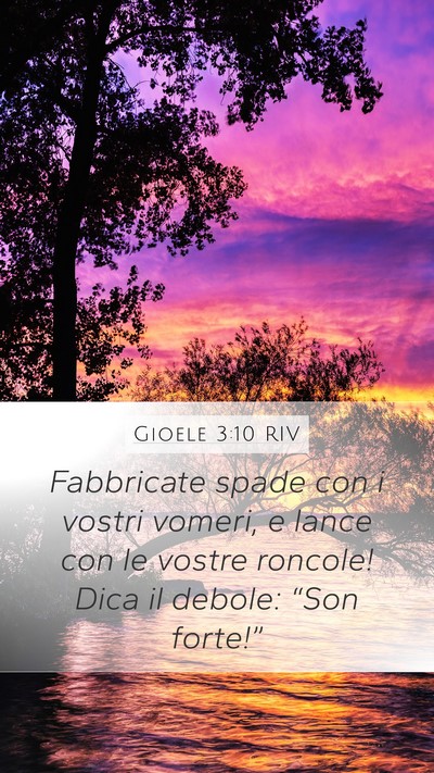 Gioele 3:10 RIV Bible Verse Image