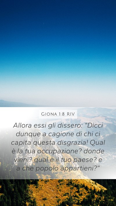 Giona 1:8 RIV Bible Verse Image
