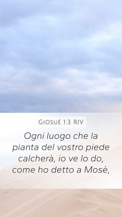 Giosué 1:3 RIV Mobile Phone Wallpaper - Ogni luogo che la pianta del vostro piede - Mobile Bible Verse Wallpaper