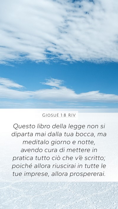 Giosué 1:8 RIV Mobile Phone Wallpaper - Questo libro della legge non si diparta mai dalla - Mobile Bible Verse Wallpaper