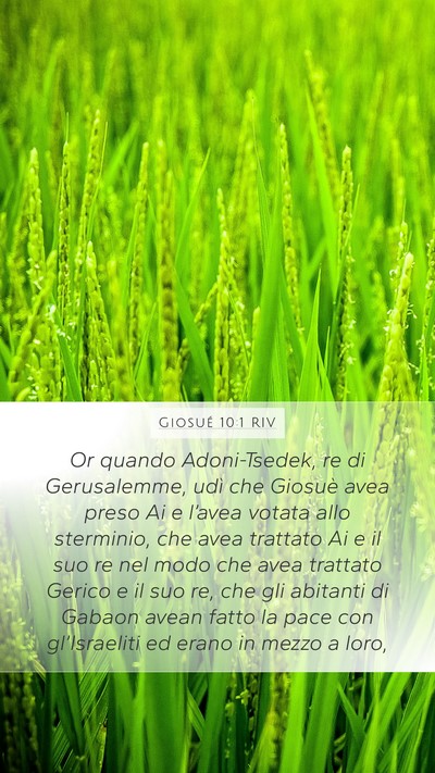 Giosué 10:1 RIV Bible Verse Image