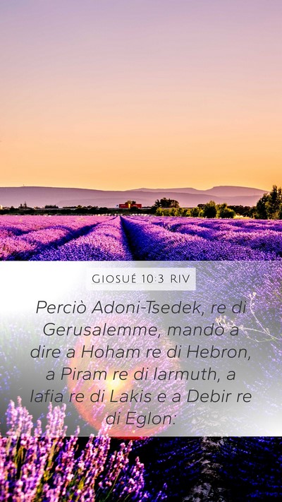 Giosué 10:3 RIV Bible Verse Image