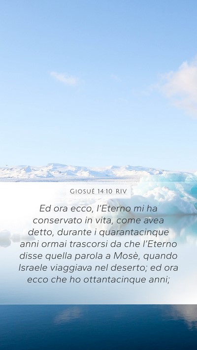 Giosué 14:10 RIV Bible Verse Image