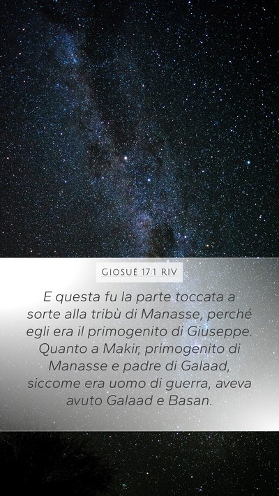 Giosué 17:1 RIV Bible Verse Image