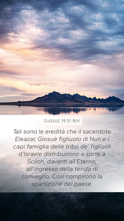 Giosué 19:51 RIV Bible Verse Image