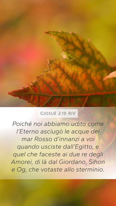 Giosué 2:10 RIV Bible Verse Image