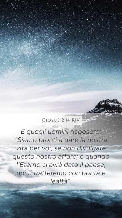 Giosué 2:14 RIV Bible Verse Image