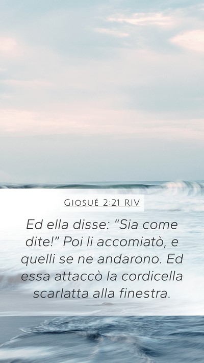 Giosué 2:21 RIV Bible Verse Image