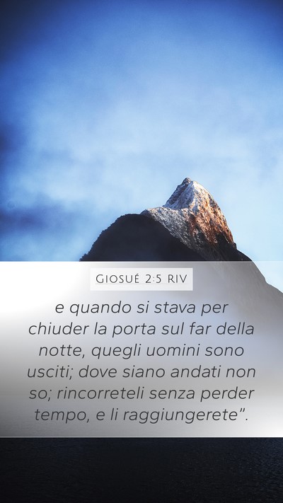 Giosué 2:5 RIV Bible Verse Image