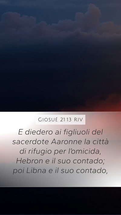 Giosué 21:13 RIV Bible Verse Image