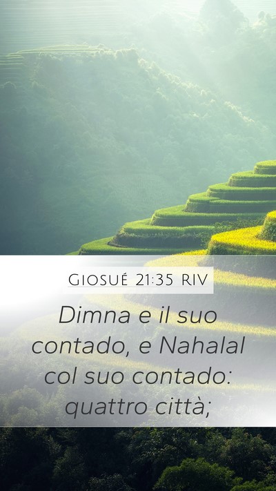 Giosué 21:35 RIV Mobile Phone Wallpaper - Dimna e il suo contado, e Nahalal col suo - Mobile Bible Verse Wallpaper