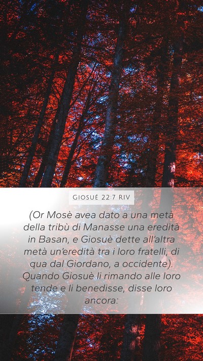 Giosué 22:7 RIV Bible Verse Image
