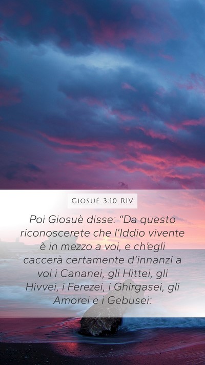 Giosué 3:10 RIV Bible Verse Image