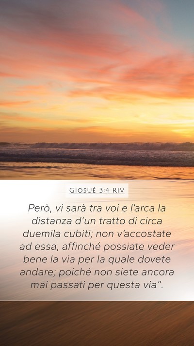 Giosué 3:4 RIV Mobile Phone Wallpaper - Però, vi sarà tra voi e l’arca la distanza - Mobile Bible Verse Wallpaper