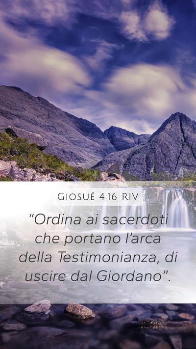 Giosué 4:16 RIV Bible Verse Image