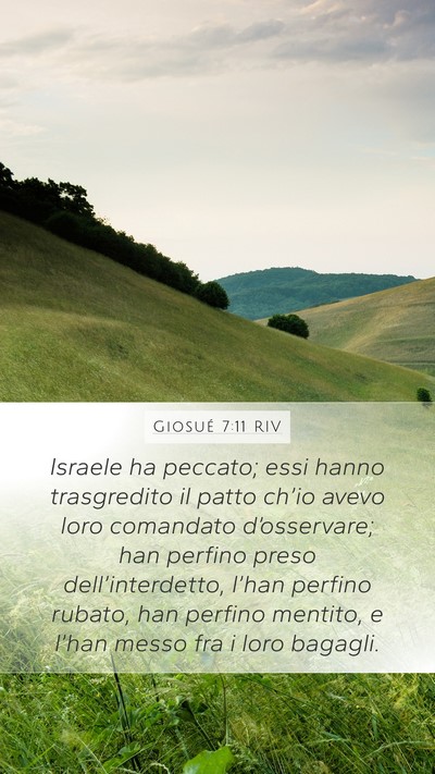 Giosué 7:11 RIV Bible Verse Image