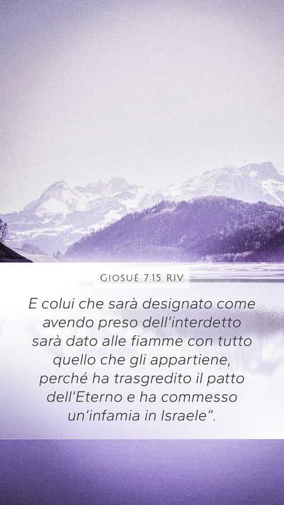 Giosué 7:15 RIV Mobile Phone Wallpaper - E colui che sarà designato come avendo preso - Mobile Bible Verse Wallpaper