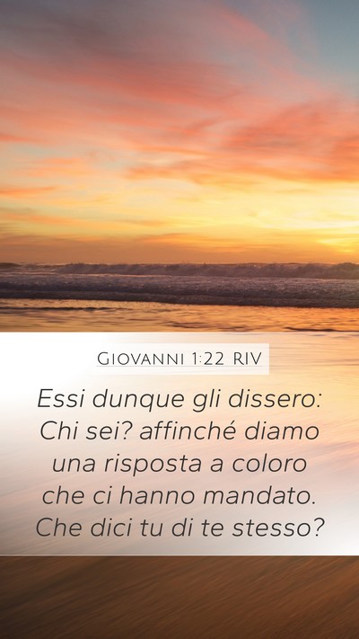 Giovanni 1:22 RIV Mobile Phone Wallpaper - Essi dunque gli dissero: Chi sei? affinché diamo - Mobile Bible Verse Wallpaper