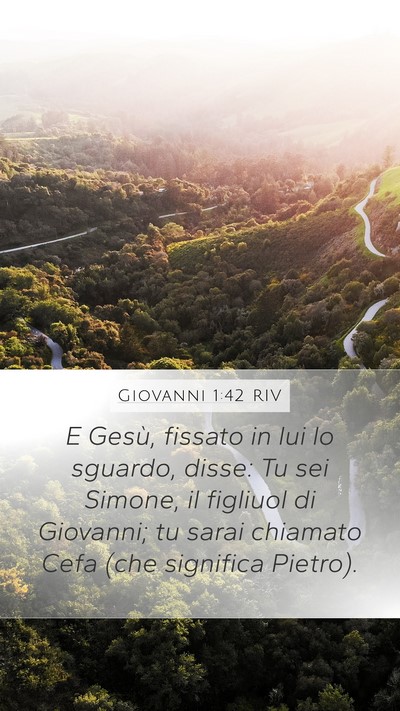 Giovanni 1:42 RIV Mobile Phone Wallpaper - E Gesù, fissato in lui lo sguardo, disse: Tu sei - Mobile Bible Verse Wallpaper