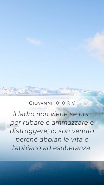 Giovanni 10:10 RIV Bible Verse Image