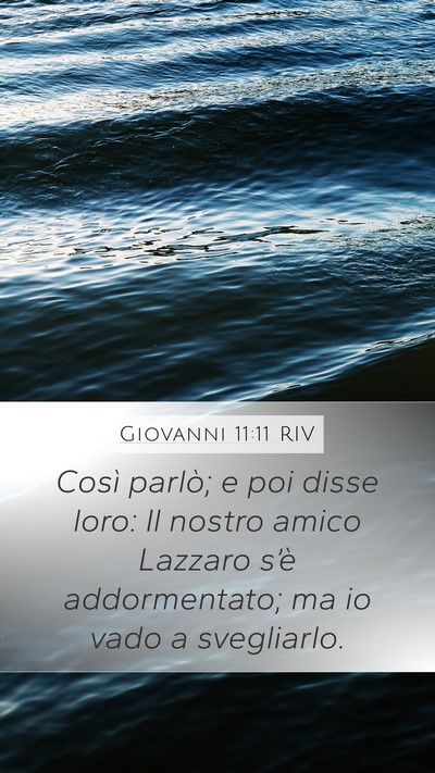Giovanni 11:11 RIV Bible Verse Image