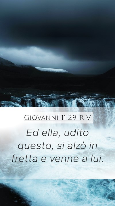 Giovanni 11:29 RIV Mobile Phone Wallpaper - Ed ella, udito questo, si alzò in fretta e venne - Mobile Bible Verse Wallpaper