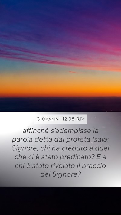 Giovanni 12:38 RIV Bible Verse Image