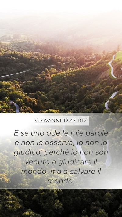 Giovanni 12:47 RIV Bible Verse Image