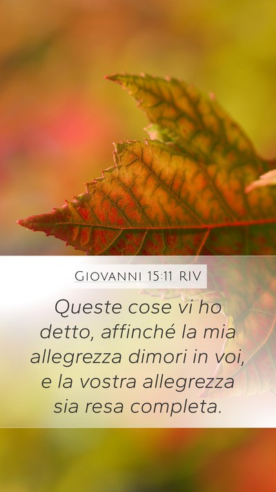 Giovanni 15:11 RIV Bible Verse Image