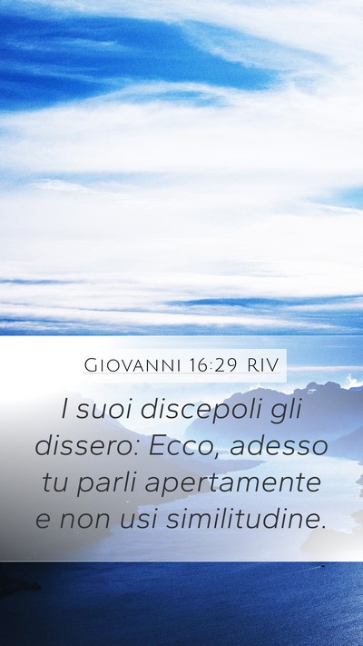 Giovanni 16:29 RIV Bible Verse Image