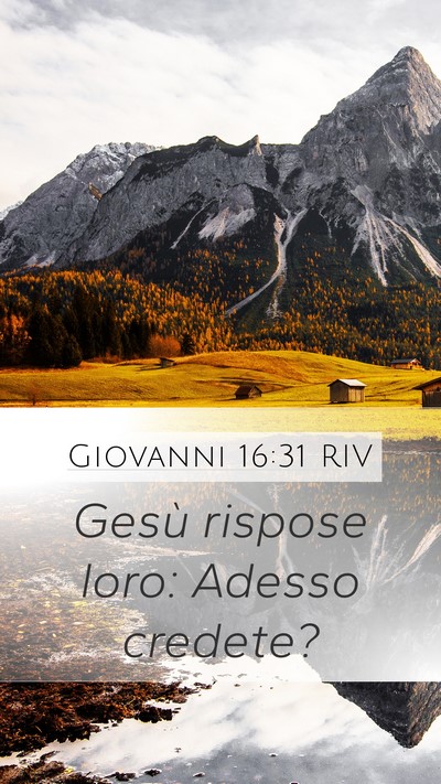 Giovanni 16:31 RIV Mobile Phone Wallpaper - Gesù rispose loro: Adesso - Mobile Bible Verse Wallpaper