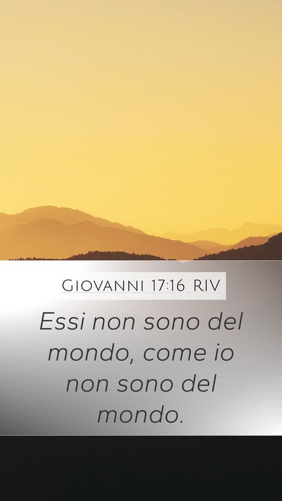 Giovanni 17:16 RIV Bible Verse Image