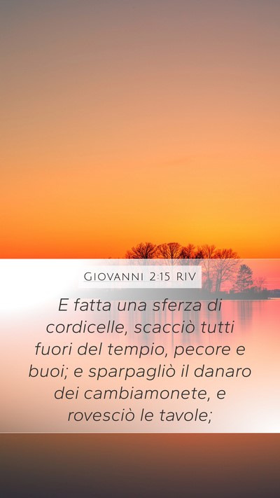 Giovanni 2:15 RIV Mobile Phone Wallpaper - E fatta una sferza di cordicelle, scacciò tutti - Mobile Bible Verse Wallpaper