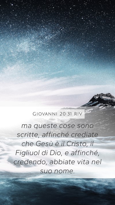 Giovanni 20:31 RIV Bible Verse Image