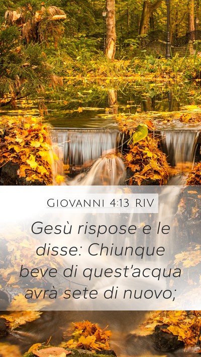 Giovanni 4:13 RIV Mobile Phone Wallpaper - Gesù rispose e le disse: Chiunque beve di - Mobile Bible Verse Wallpaper