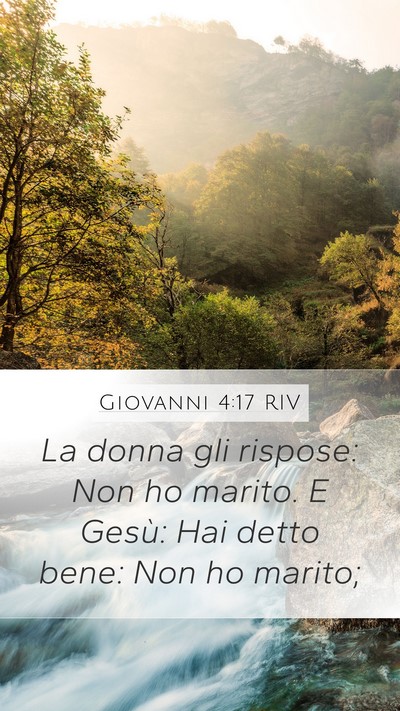 Giovanni 4:17 RIV Mobile Phone Wallpaper - La donna gli rispose: Non ho marito. E Gesù: Hai - Mobile Bible Verse Wallpaper