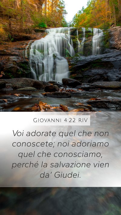 Giovanni 4:22 RIV Mobile Phone Wallpaper - Voi adorate quel che non conoscete; noi adoriamo - Mobile Bible Verse Wallpaper