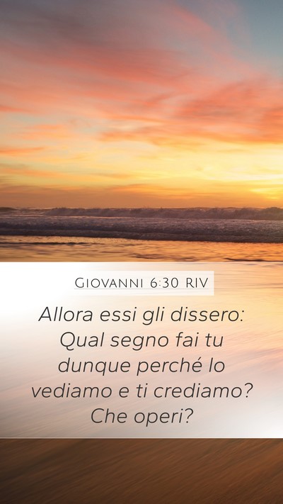 Giovanni 6:30 RIV Bible Verse Image
