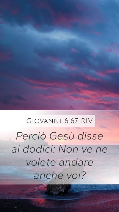Giovanni 6:67 RIV Mobile Phone Wallpaper - Perciò Gesù disse ai dodici: Non ve ne volete - Mobile Bible Verse Wallpaper