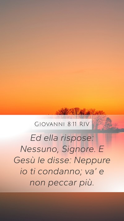 Giovanni 8:11 RIV Mobile Phone Wallpaper - Ed ella rispose: Nessuno, Signore. E Gesù le - Mobile Bible Verse Wallpaper