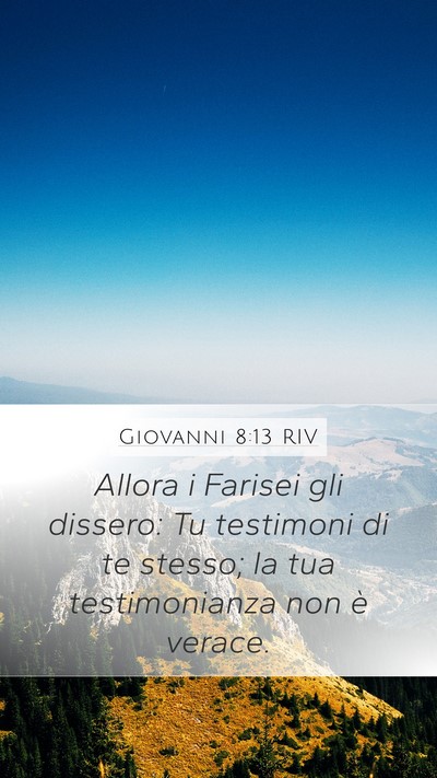 Giovanni 8:13 RIV Bible Verse Image