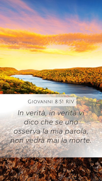 Giovanni 8:51 RIV Bible Verse Image